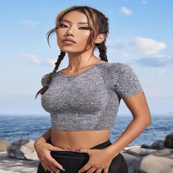 Gray Women's Crop Top - Picture 4 of 4